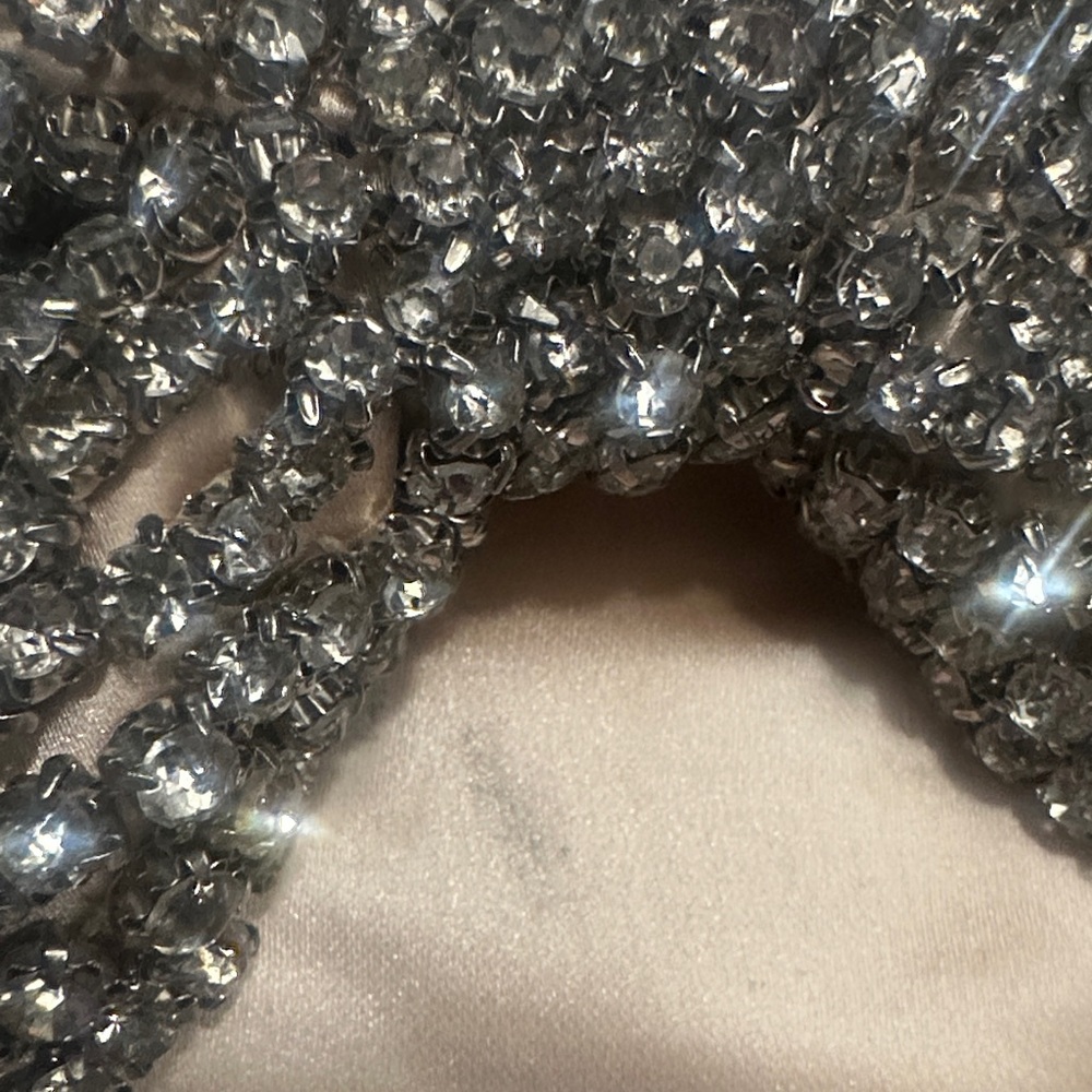 Glamorous Betsey Johnson Rhinestone Bow Satin Mules - Picture 7 of 7